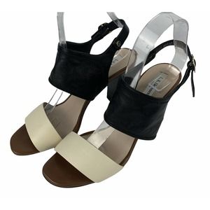 LK Bennett Livi 39 Block Heel Sandals White Ivory
